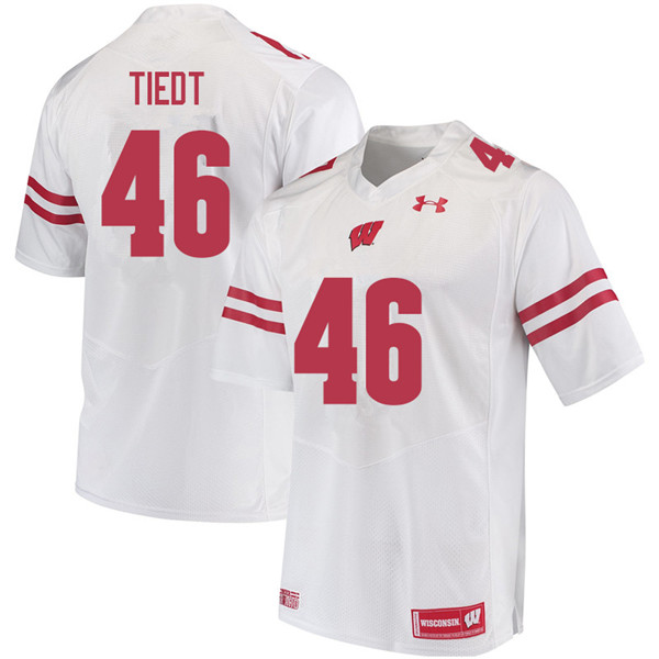 Men #46 Hegeman Tiedt Wisconsin Badgers College Football Jerseys Sale-White